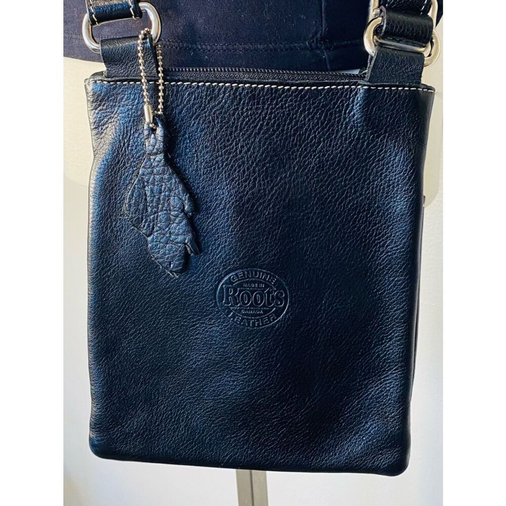 Roots Vintage Venetian Black Leather Crossbody Bag